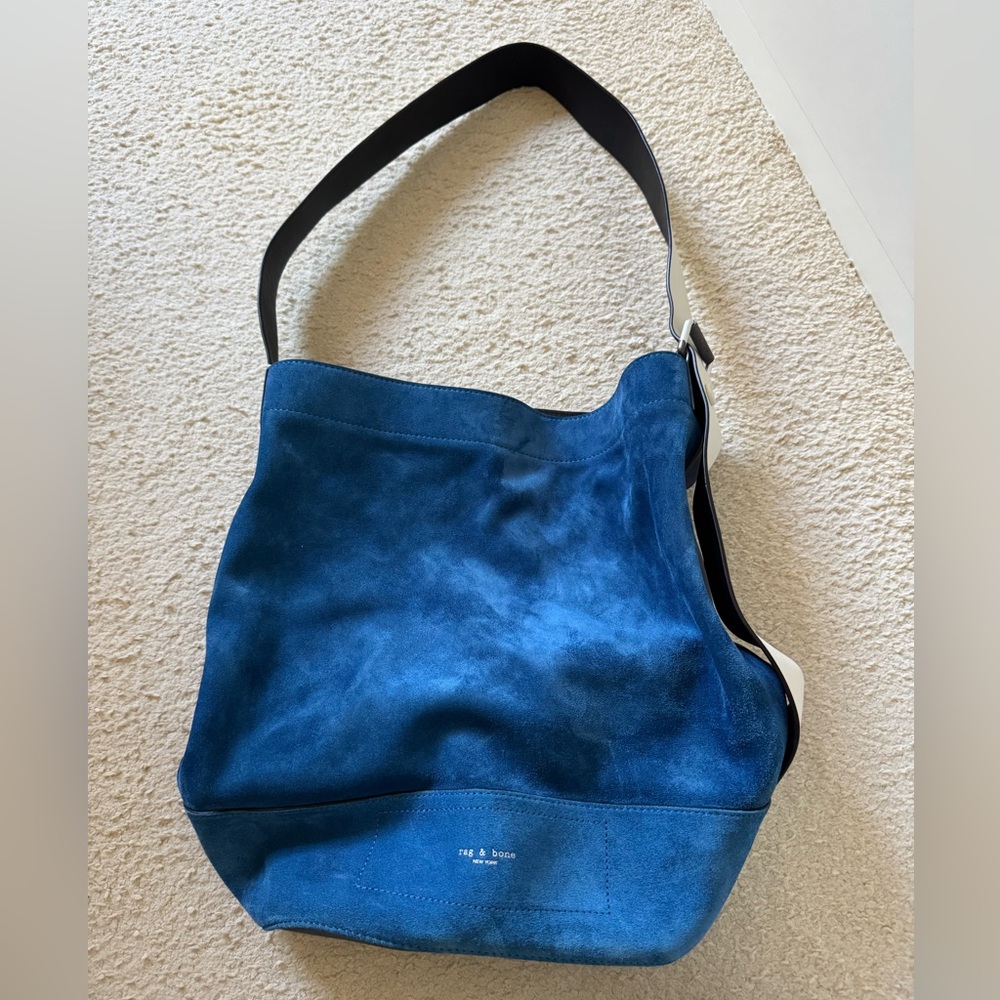 Rag & Bone Walker Sling Suede and Leather Bag in Blue
